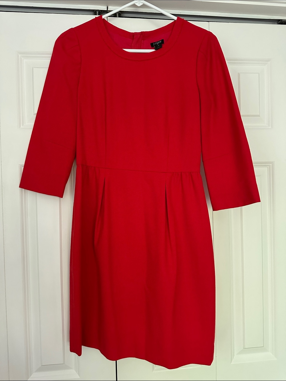 J. Crew Red Long-Sleeve Sheath Dress